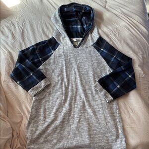 Christopher & Banks Blue Plaid Sweater Shirt